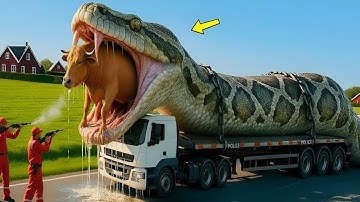 Heroic Rescue Team Saves Lonely Horse from Giant Python Terrifying Attack🐴🐍 