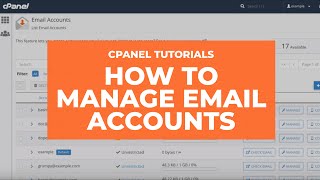 cPanel Tutorials  How to Manage Email Accounts