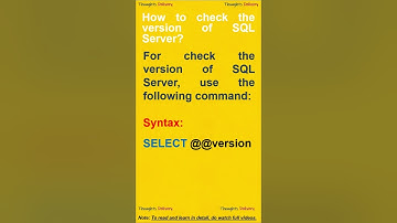How to check the version of SQL Server? #shorts #youtubeshorts #shortsvideo
