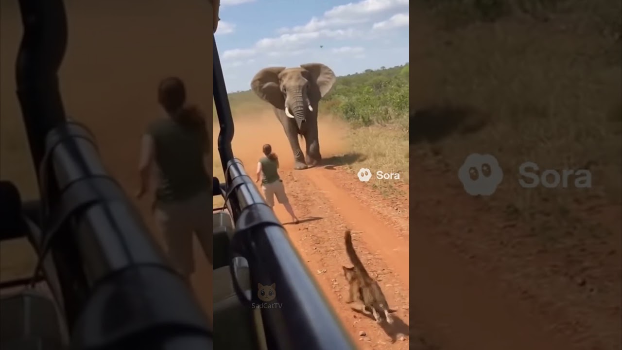 HUGE Elephant chases women... then THIS happens! 