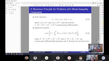 The Maximum Principle : Mixed Inequality Constraints - Part 1 - Jindal School of Mgmt - Feb 4, 2021