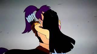 Futurama clip Leela and Amy kiss