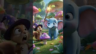 🐘✨ Skyo Meets a Mini Wizard Squirrel! 😱🪄 Wild Magic Everywhere! 🌈 Funny Kids Cartoon Story #Shorts