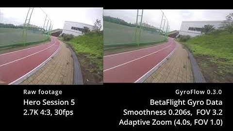 GyroFlow 0.3.0 Test - GoPro Hero5 Session - Raw and Stabilized comparison