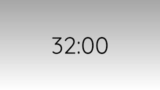 32 Minute Countdown | Minimal Timer (silver & black)