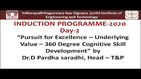 I B. Tech. Student Induction Program (SIP) for the Academic Year 2020 – 2021 Day 2 @ VNRVJIET