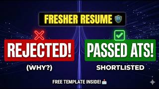 Resume Format for Freshers 2026 | ATS Friendly | Why You’re Getting Rejected