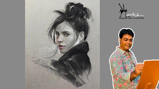 Portrait Soft Pastel and charcoal Painting screenshot 5