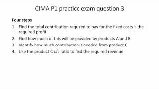 CIMA P1 practice exam question 3