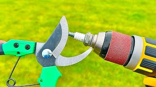 Special Way To Sharpen Pruning Shears as Sharp as a Razor | Useful creativity