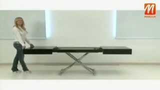 видео Раздвижной стеклянный стол: раскладной кухонный трансформер