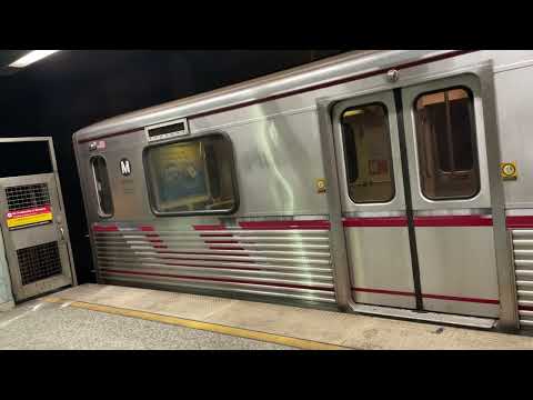 Exiting Los Angeles Metro Subway Train Red Line To N Hollywood At Hollywood Highland In 4K