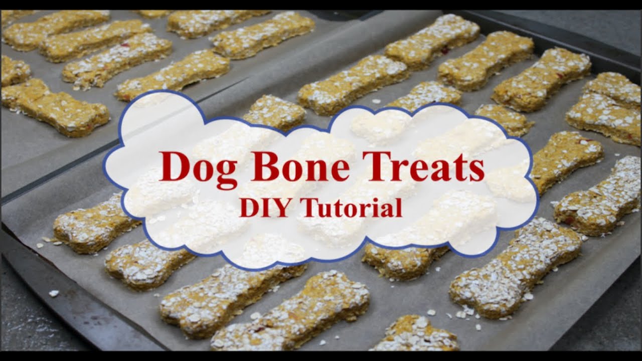 Healthy Dog Bone Treats Recipe /Dog Food Baking Tutorial / DIY / Easy