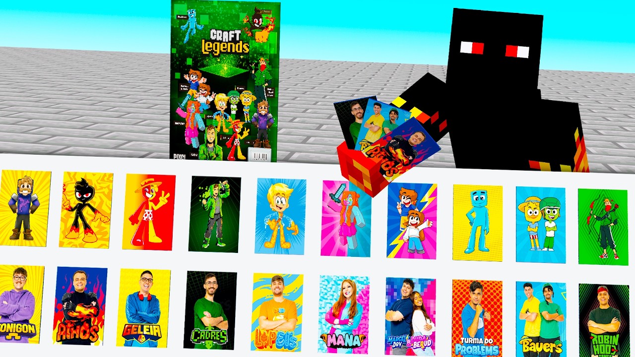 PEGUEI TODAS FIGURINHAS DO MINECRAFT