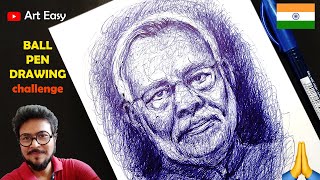 Narendra Modi Drawing with Scribbling || Ball Pen Drawing screenshot 5