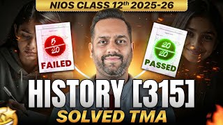 Nios Class 12 History TMA Solved April 2026 | NIOS History 315 Assignment Guide
