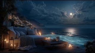 🌙 Moonlit Coastal Escape | Ocean Waves, Luxury Beach Night Ambience & Deep Sleep Sounds