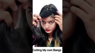 Cutting My own Bangs at Home| #sideswept #bangs #flicks #shorts #ytshorts #haircut screenshot 5