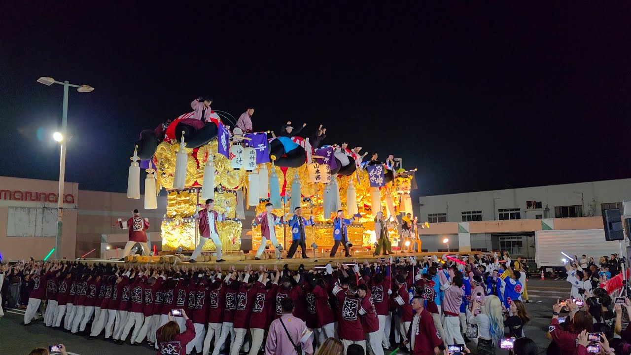 2025年山本町辻秋祭り　マルナカ山本店 夜太鼓