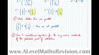 Intersection and Skewness of Vector Lines in 3d [Yr1 (Further) Pure Core]