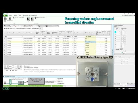 Demonstration of programming for series FGRC electric actuator rotary type