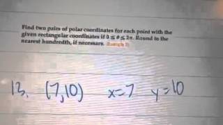 9-3 | Convert Rectangular Coordinates to Polar Coordinates