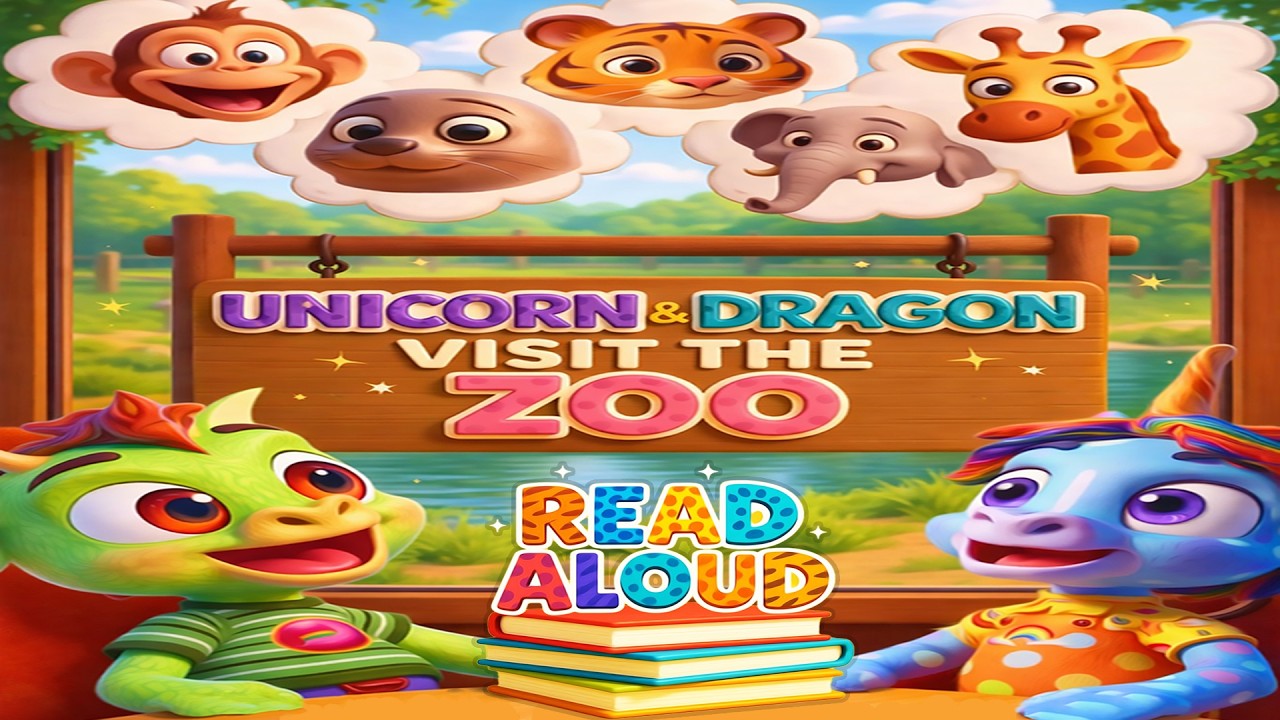 Unicorn & Dragon Visit the Zoo | Interactive Read Aloud Story for Kids 🚂✨