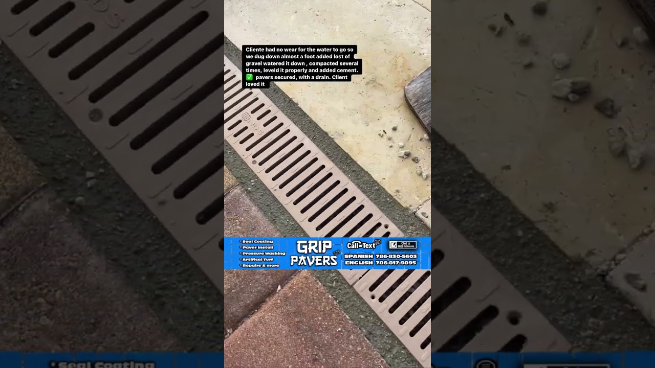 We solved two problems at ones, pavers are secure and water drains better than any drain we’ve found