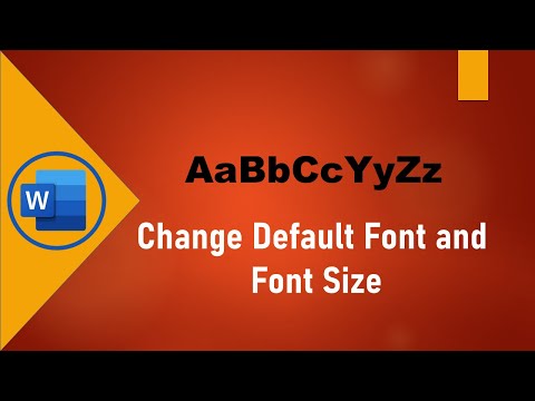 How to change the default font and font size in MS Word