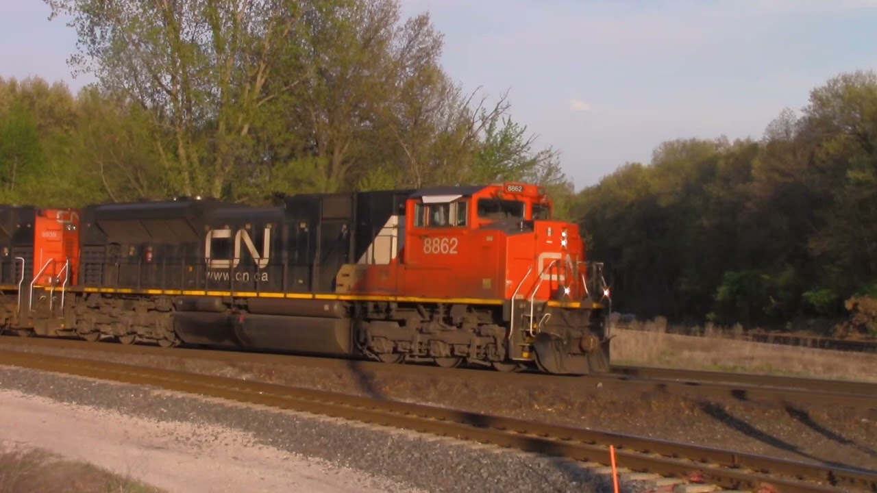 CN and BNSF Trains through Griffith