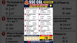 SSC CGL Physics 🔥 10 Important Questions Practice #ssccgl #physics #generalscience #shorts