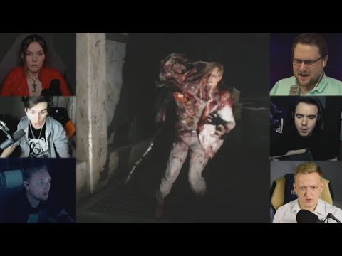 видео: "Реакции Летсплейщиков" на Нападение Биркина из Resident Evil 2 Remake