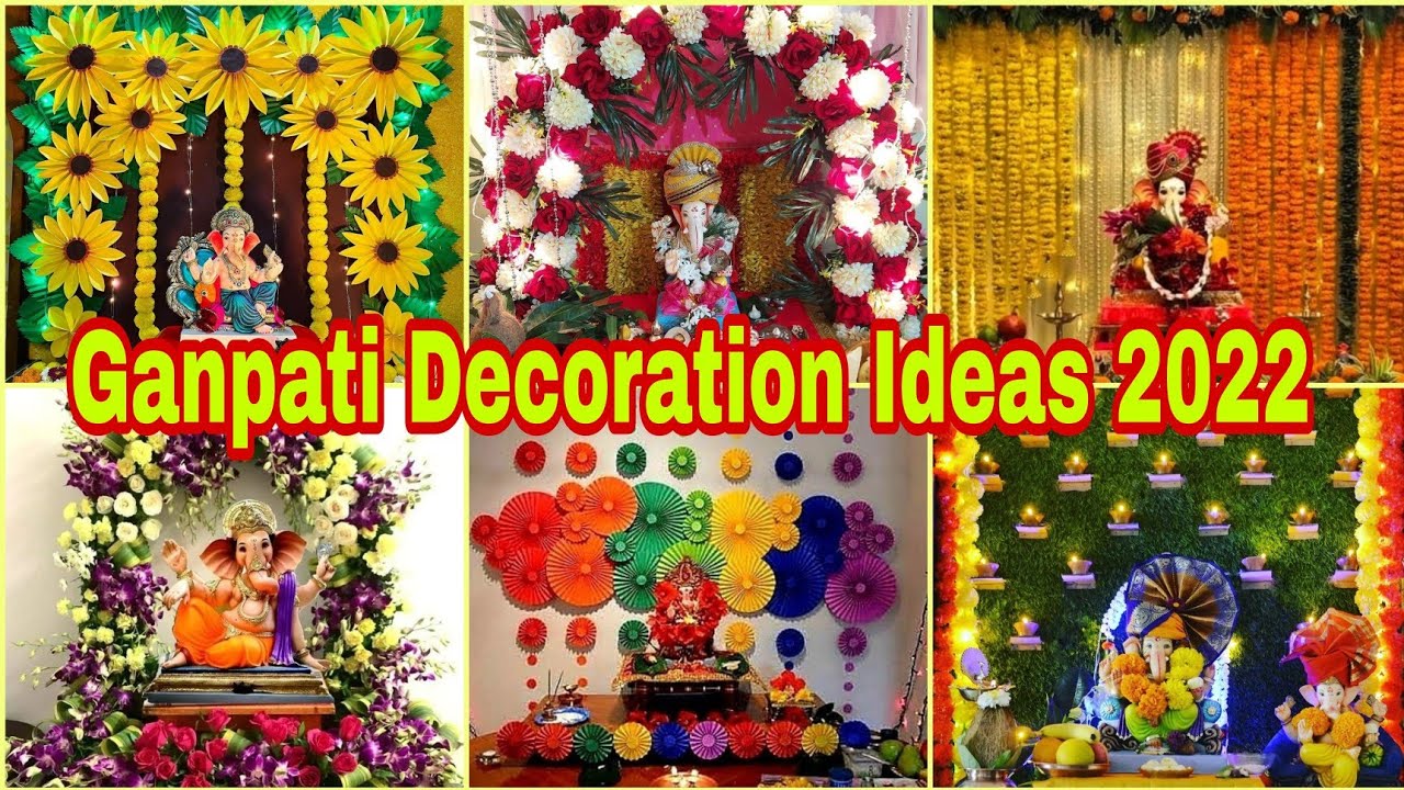 Ganpati Decoration Ideas At Home 2022/Ganpati Decoration 2022 ...