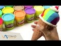 Cmo hacer un helado multicolor con playdoh  comida con playdoh en espaol