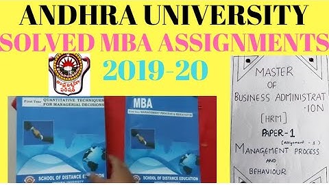 Solved MBA assignments of Andhra University in 2020.  Part 1 Assignment help for distance Education