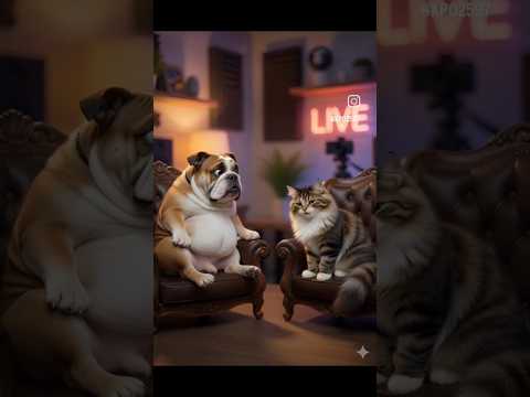 if we run into a bear hiking？ 🐗#EnglishBulldog #MunchkinCat #Podcast #Banter #PetLife
