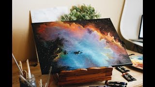 Cosmic Cloud Painting Video + Arteza Acrylic Paint Review | MarsupialPudding