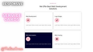 Service Cards with On Hover Curtain Slide Effect using HTML & CSS | TechiesCraze