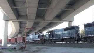 FEC Train 202 Under Bridge & Empty Coal