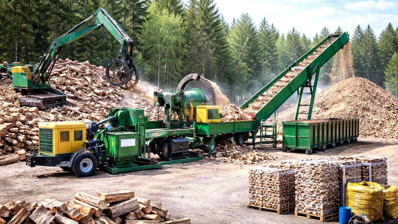 Insane Firewood Machines | Extreme Wood Processing Technology - YouTube