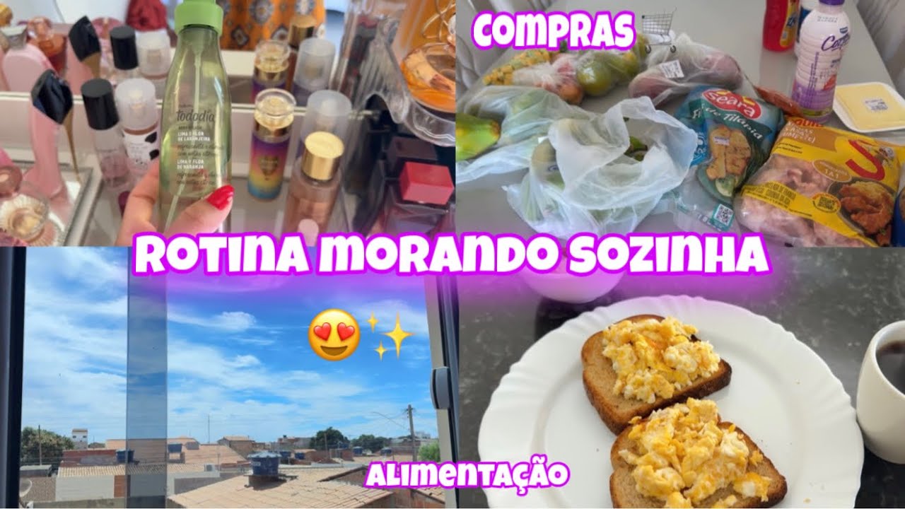 MINHA ROTINA MORANDO SOZINHA 🏡✨ mercado + alimentação real + organização! 