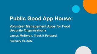 James McBryan, Track it Forward — Public Good App House: Volunteer Management Apps screenshot 2