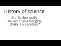 history of science 2 Galileo and hanging chains
