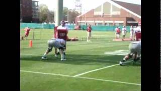 Aaron Douglas has first Alabama spring football practice