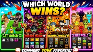 🎮 SprunkiVerse 🔥 CAT WORLD vs HORROR WORLD vs NORMAL WORLD vs DESERT WORLD!