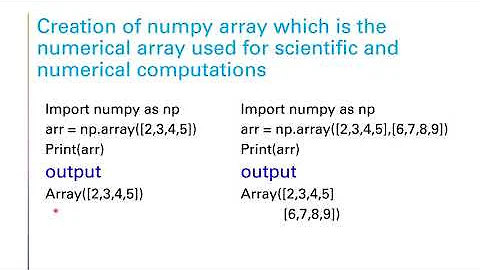 PYTHON NUMPY Array (Numerical Python)