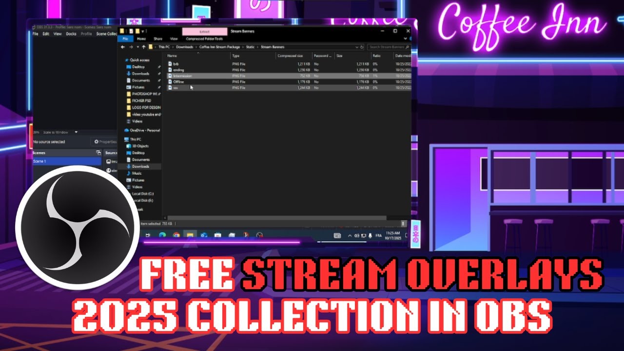 HOW TO ADD FREE STREAM OVERLAYS 2025 COLLECTION IN OBS STUDIO (Step-by ...