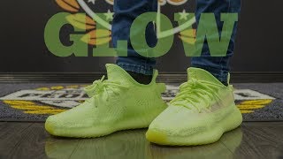 yeezy glow on feet