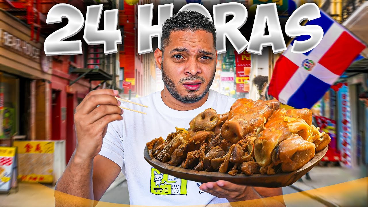 24 HORAS SOLO COMIENDO COMIDA CALLEJERA DOMINICANA