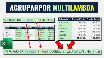 Función AGRUPARPOR con Multi LAMBDA y Multi Criterio en Excel